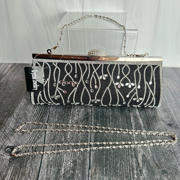 Black and Crystal Clutch - Picture 2 of 5